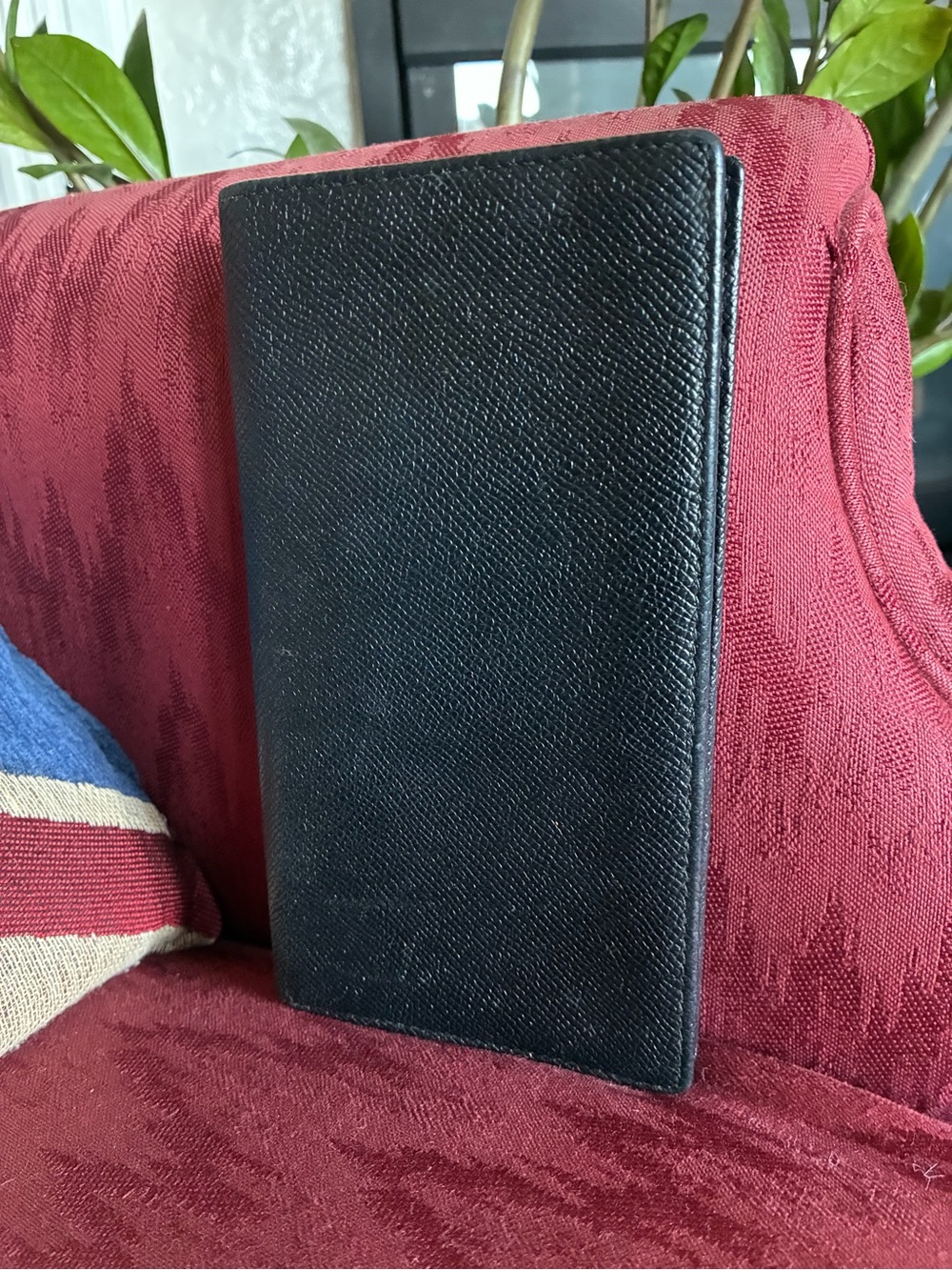 Bulgari Black Textured Long Wallet /Card Holder